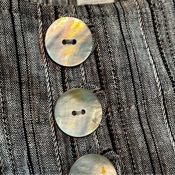 Mosaic USA Linen Tunic Top Lagenlook Flowy Striped Popover MOP Buttons Small - Picture 8 of 9